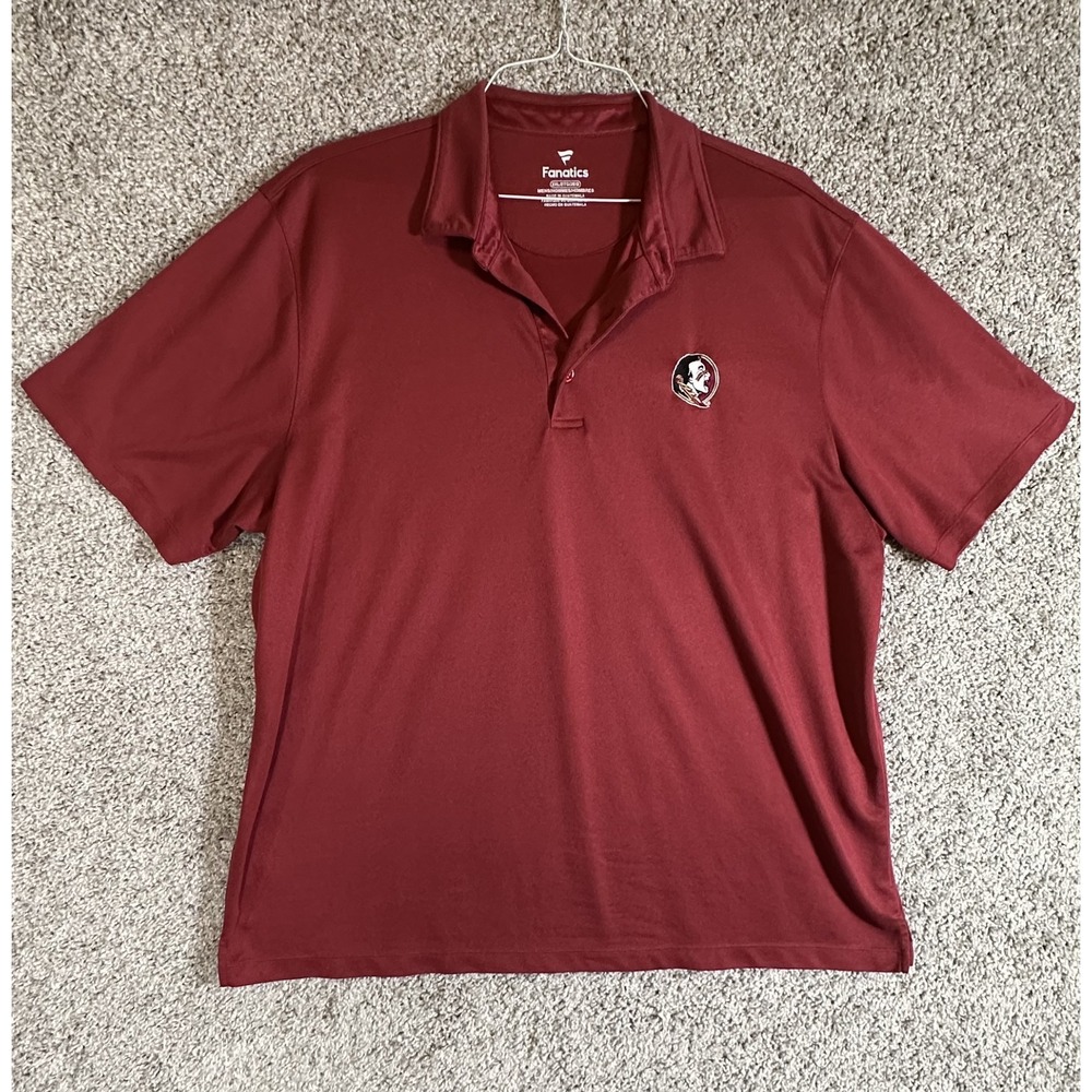 Fanatics Mens Florida State Seminoles Antigua Tribute Polo Shirt Garnet Size 2XL